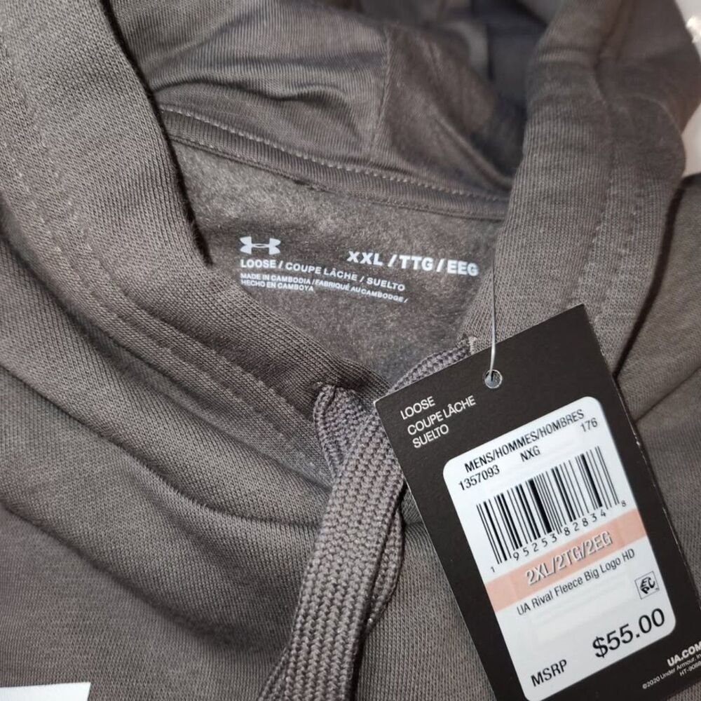 Under Armour Pullover Hoodie Men's Size XXL 2XL Slate Gray NWT - Picture 5 of 11